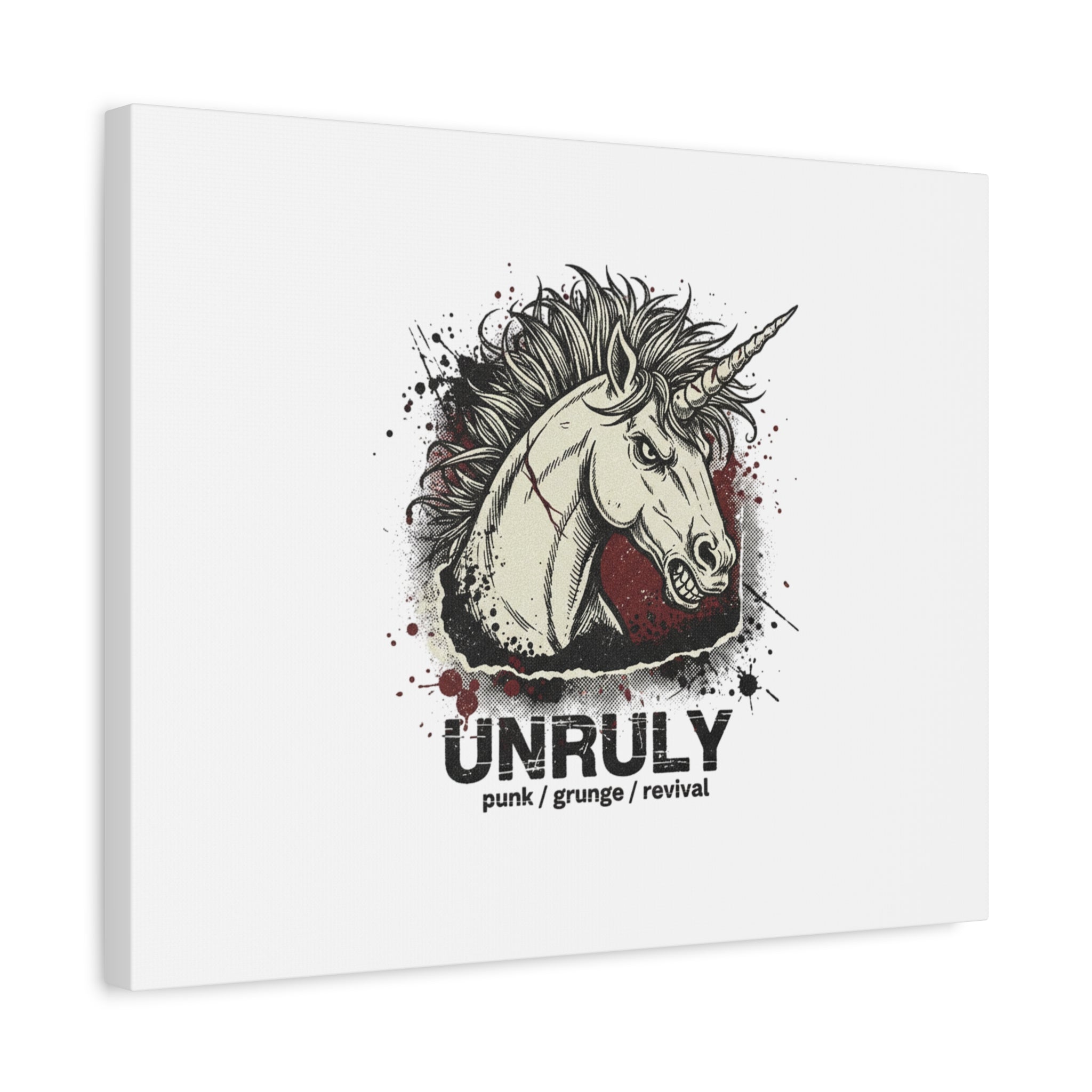 Unruly Punk Grunge Unicorn Canvas | Plaid Revival, 90s Rock Aesthetic