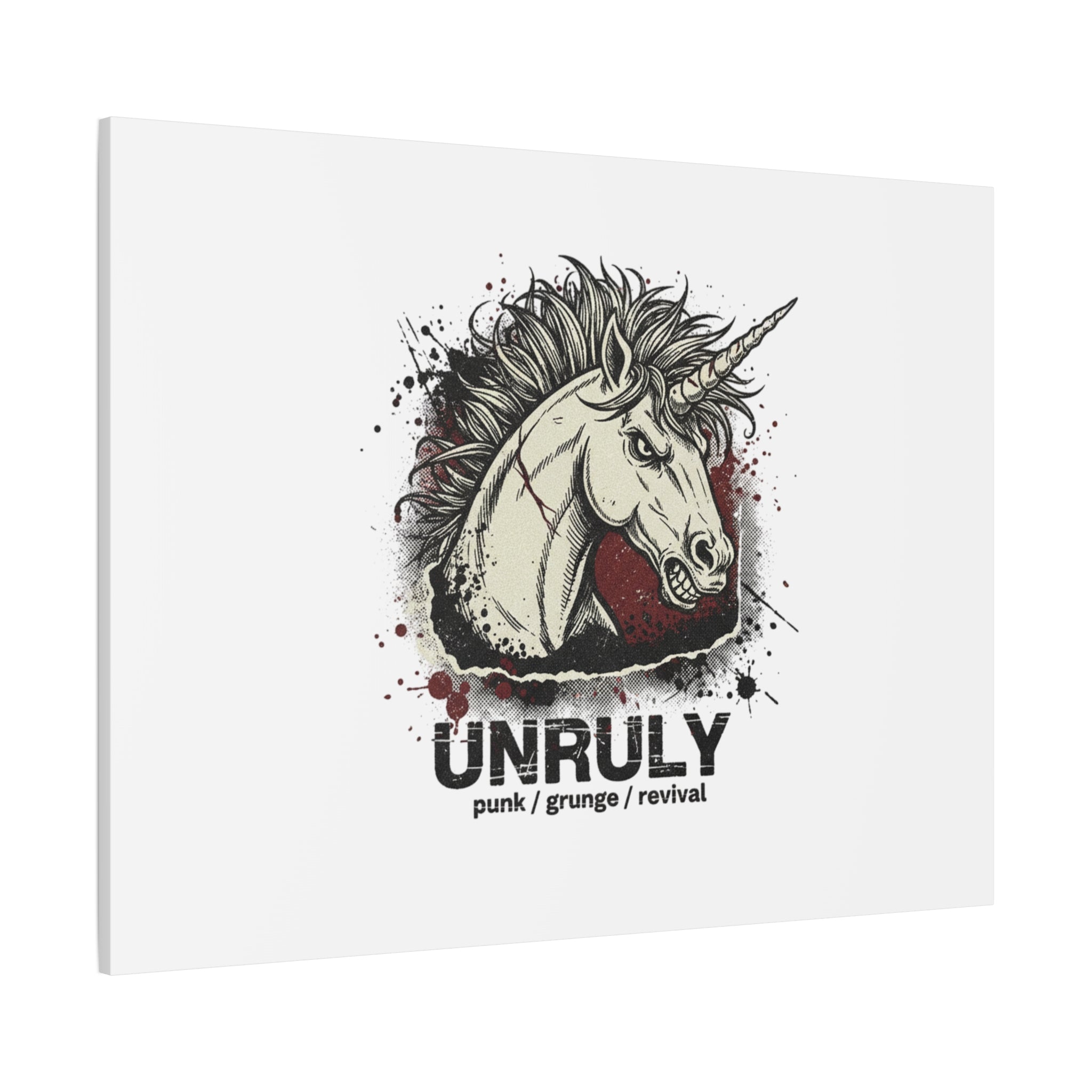 Unruly Punk Grunge Unicorn Canvas | Plaid Revival, 90s Rock Aesthetic