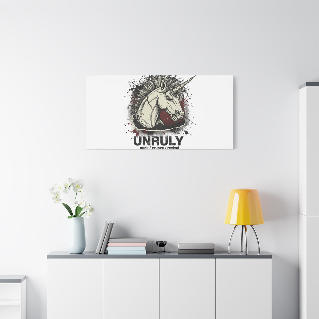 Unruly Punk Grunge Unicorn Canvas | Plaid Revival, 90s Rock Aesthetic