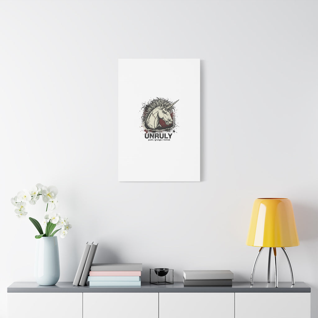 Unruly Punk Grunge Unicorn Canvas | Plaid Revival, 90s Rock Aesthetic