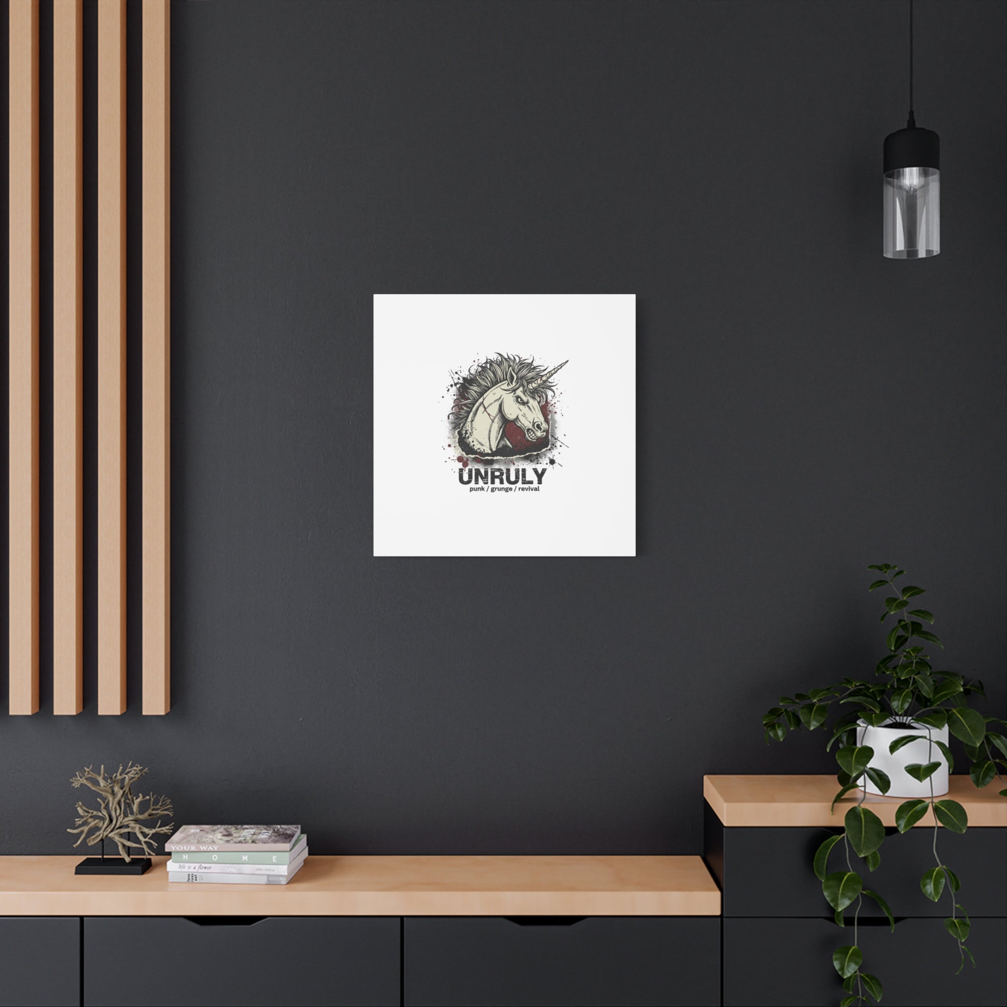 Unruly Punk Grunge Unicorn Canvas | Plaid Revival, 90s Rock Aesthetic