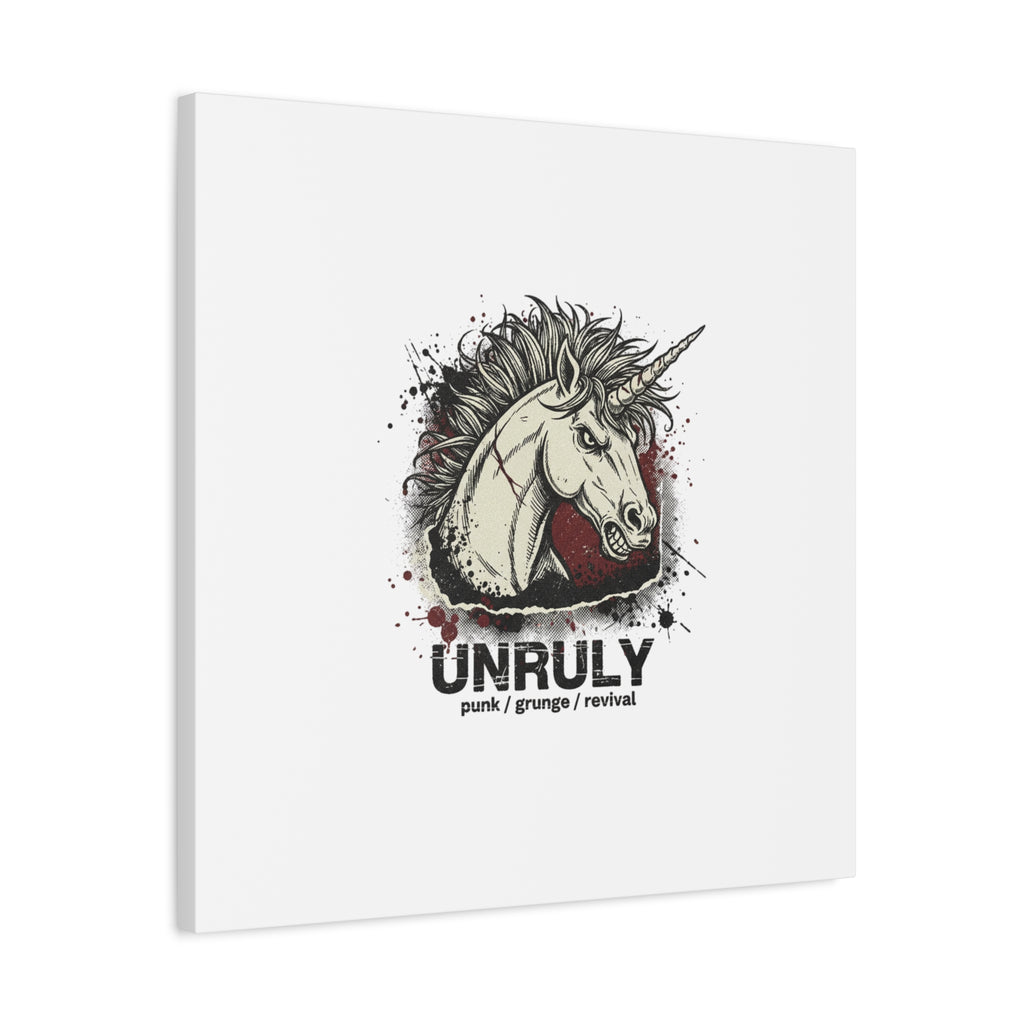 Unruly Punk Grunge Unicorn Canvas | Plaid Revival, 90s Rock Aesthetic