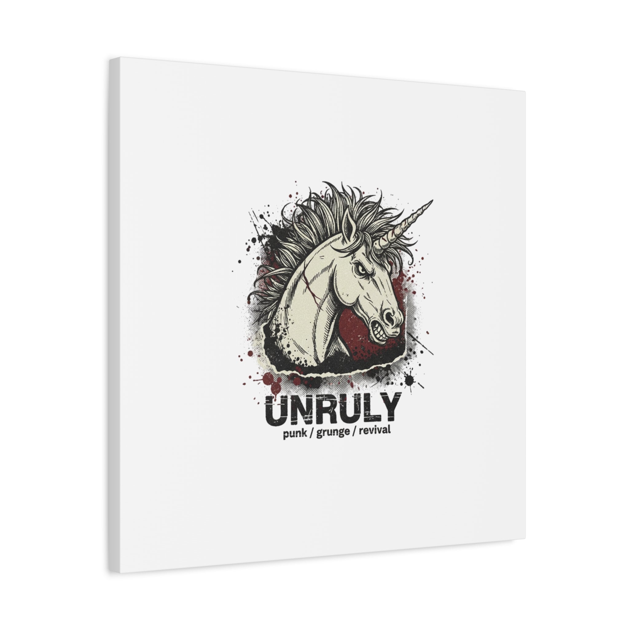 Unruly Punk Grunge Unicorn Canvas | Plaid Revival, 90s Rock Aesthetic
