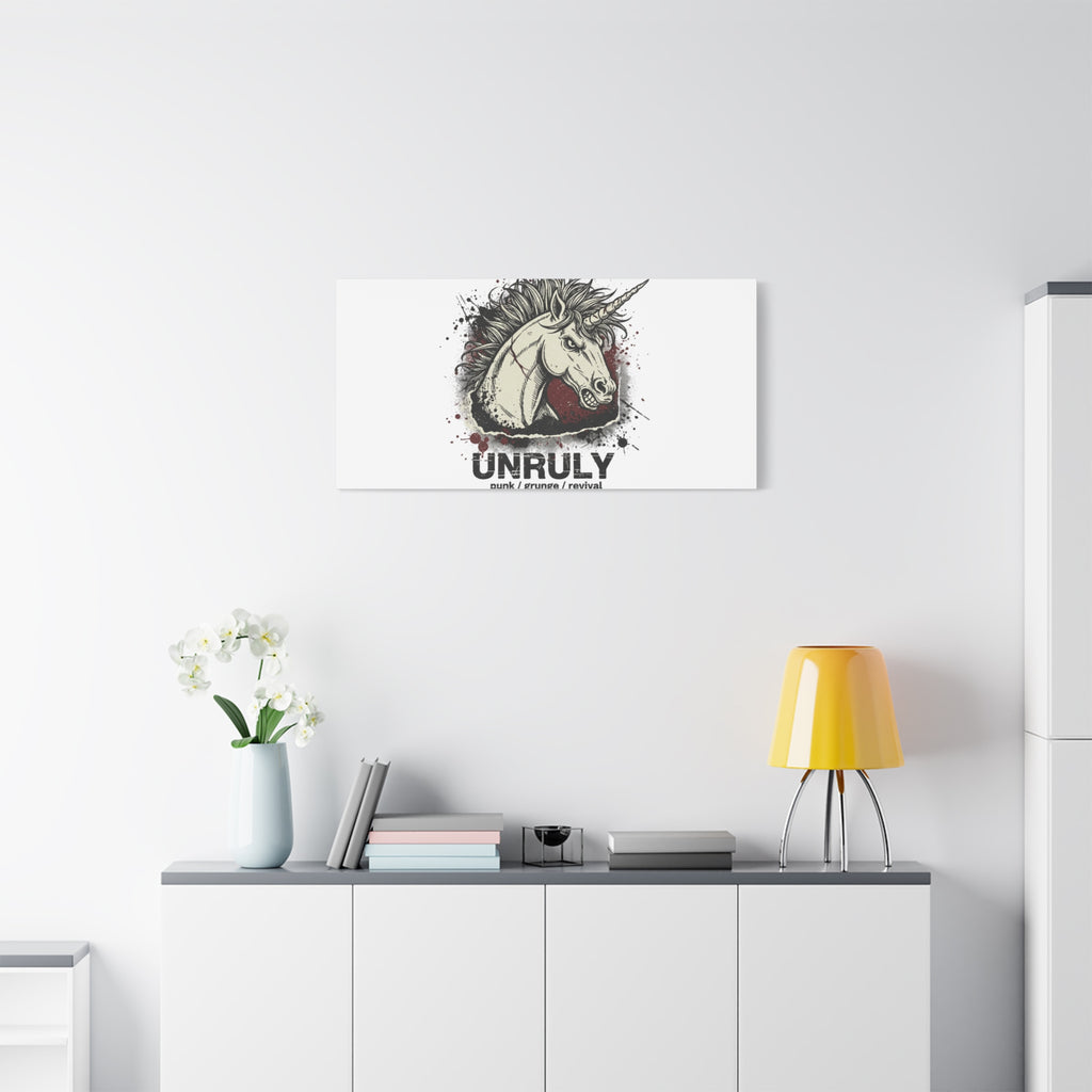 Unruly Punk Grunge Unicorn Canvas | Plaid Revival, 90s Rock Aesthetic