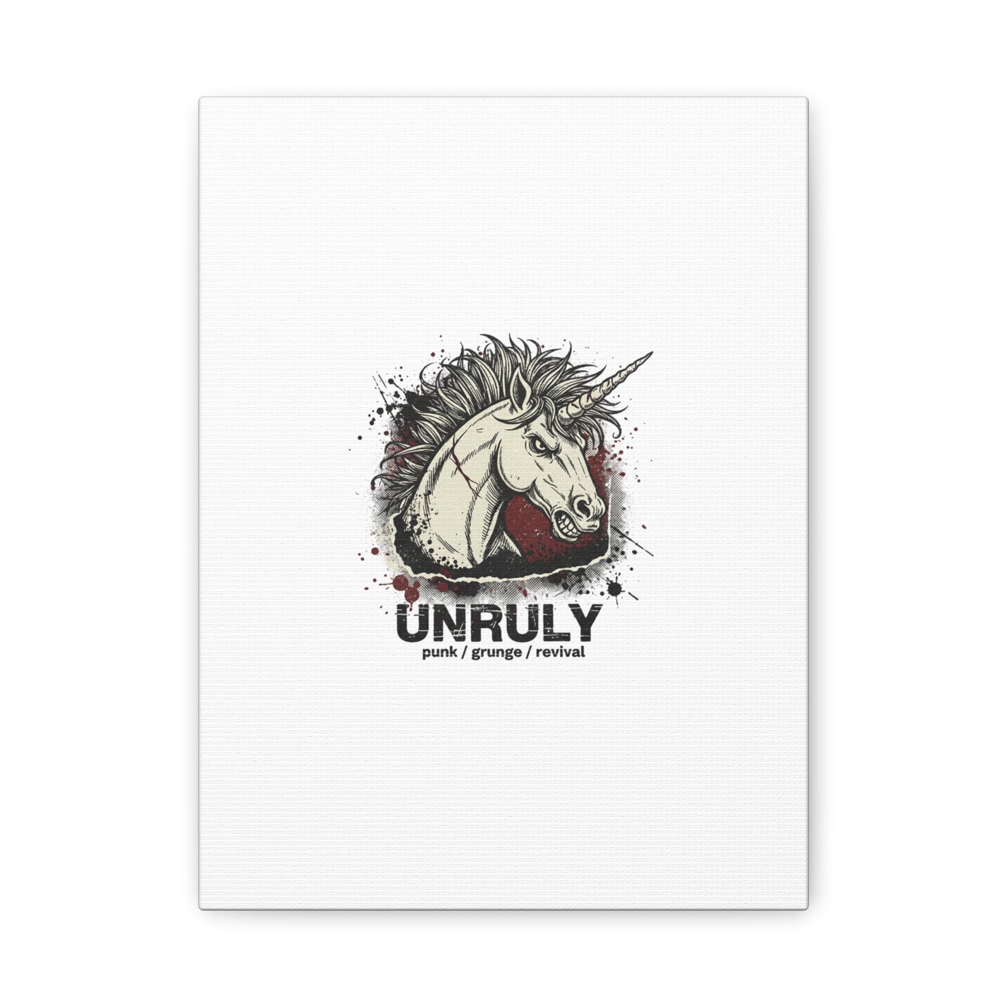 Unruly Punk Grunge Unicorn Canvas | Plaid Revival, 90s Rock Aesthetic