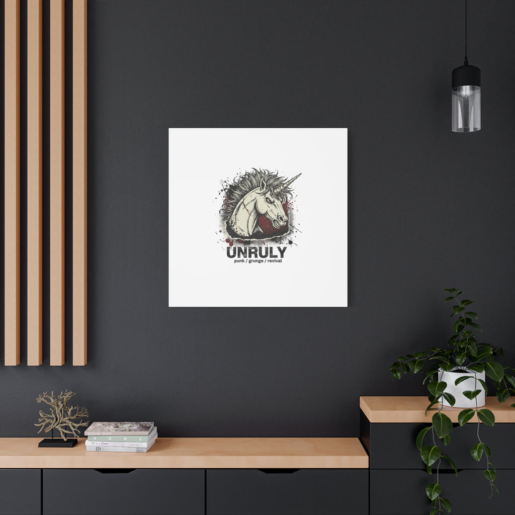 Unruly Punk Grunge Unicorn Canvas | Plaid Revival, 90s Rock Aesthetic