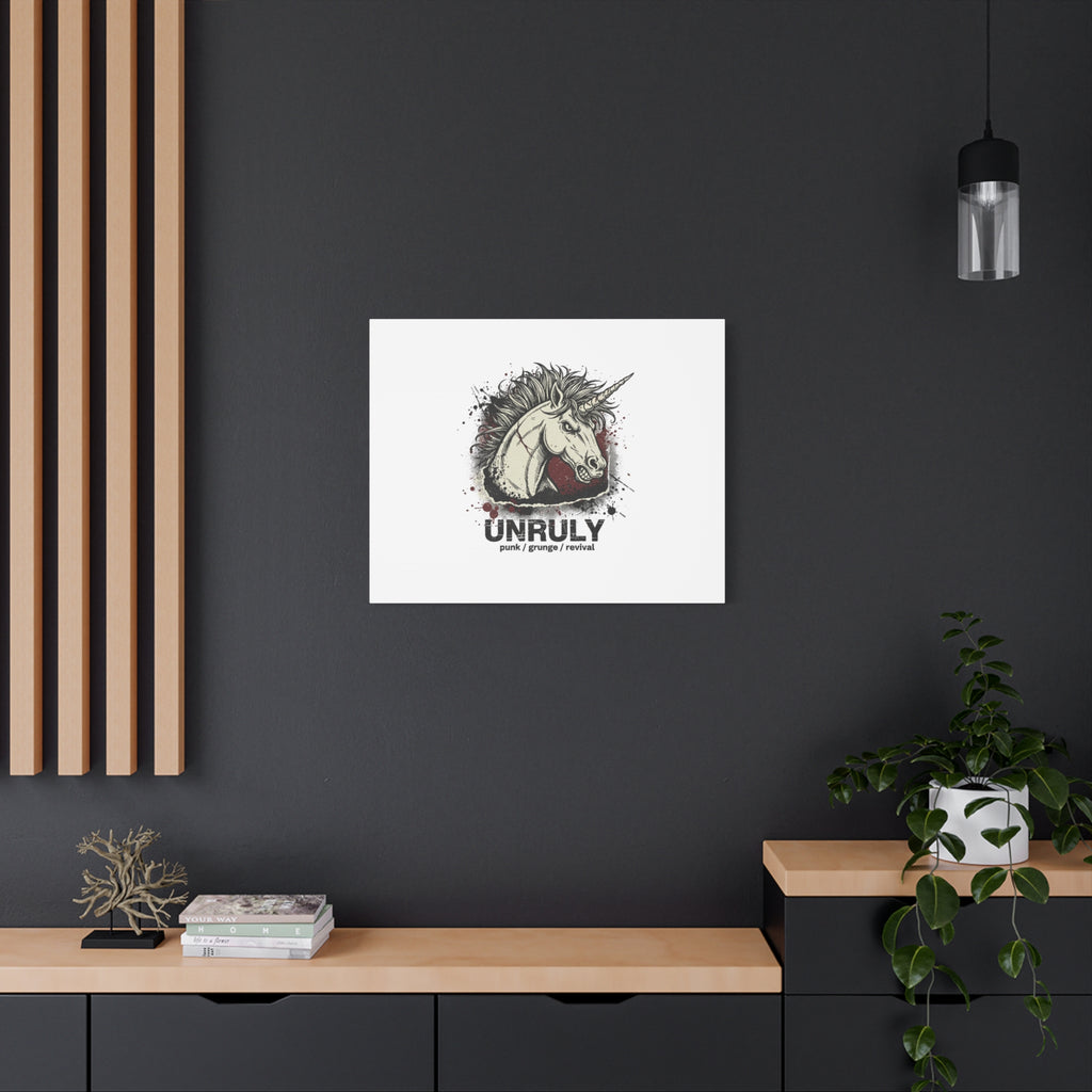 Unruly Punk Grunge Unicorn Canvas | Plaid Revival, 90s Rock Aesthetic