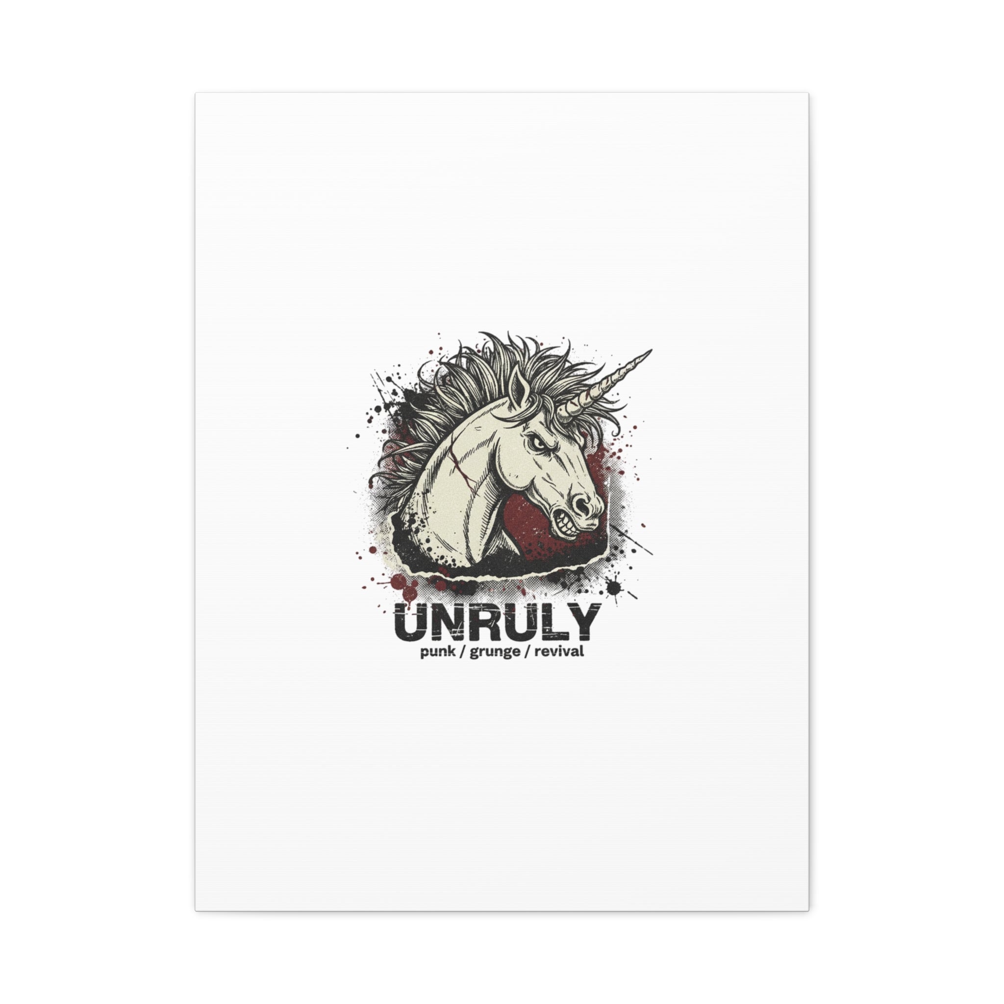 Unruly Punk Grunge Unicorn Canvas | Plaid Revival, 90s Rock Aesthetic