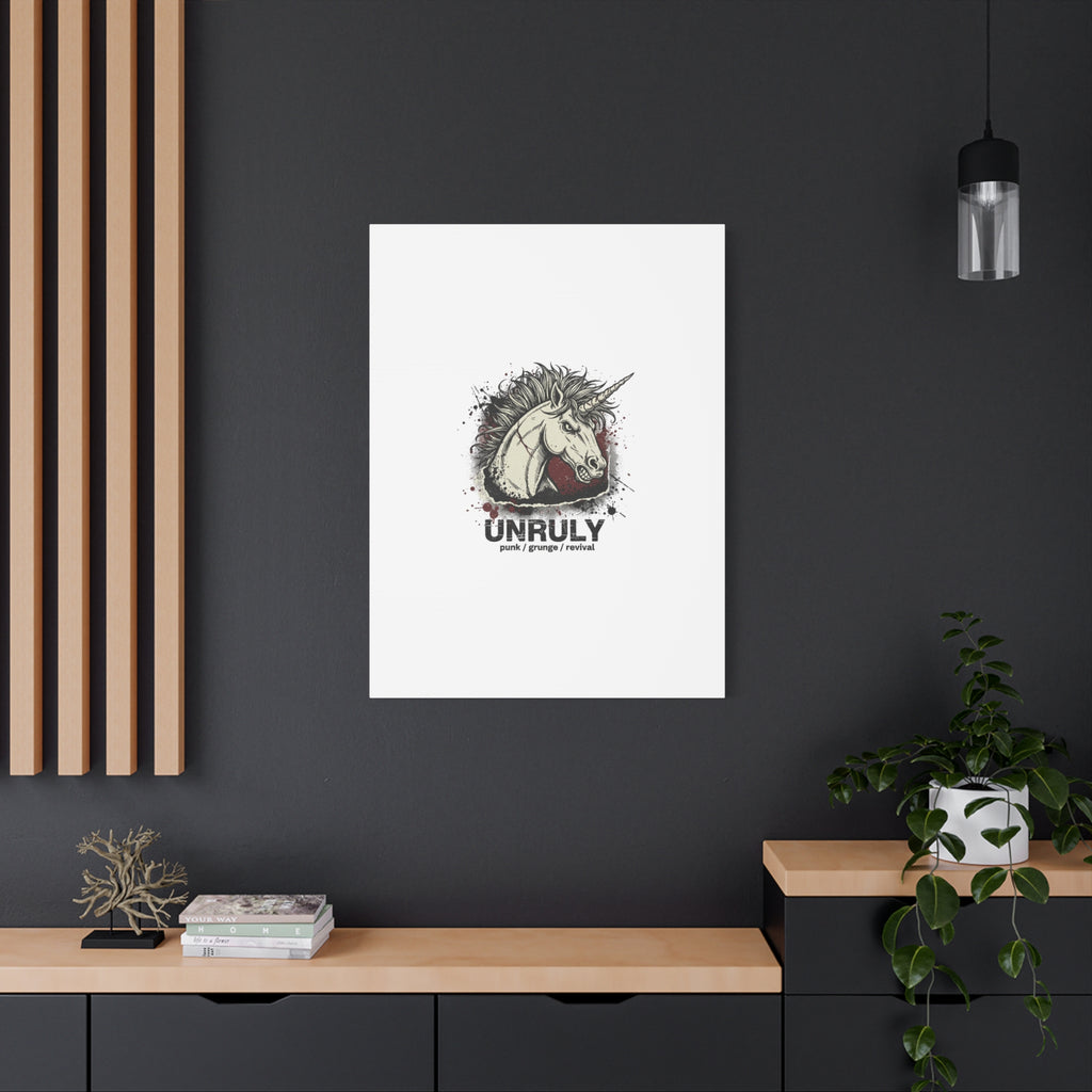 Unruly Punk Grunge Unicorn Canvas | Plaid Revival, 90s Rock Aesthetic