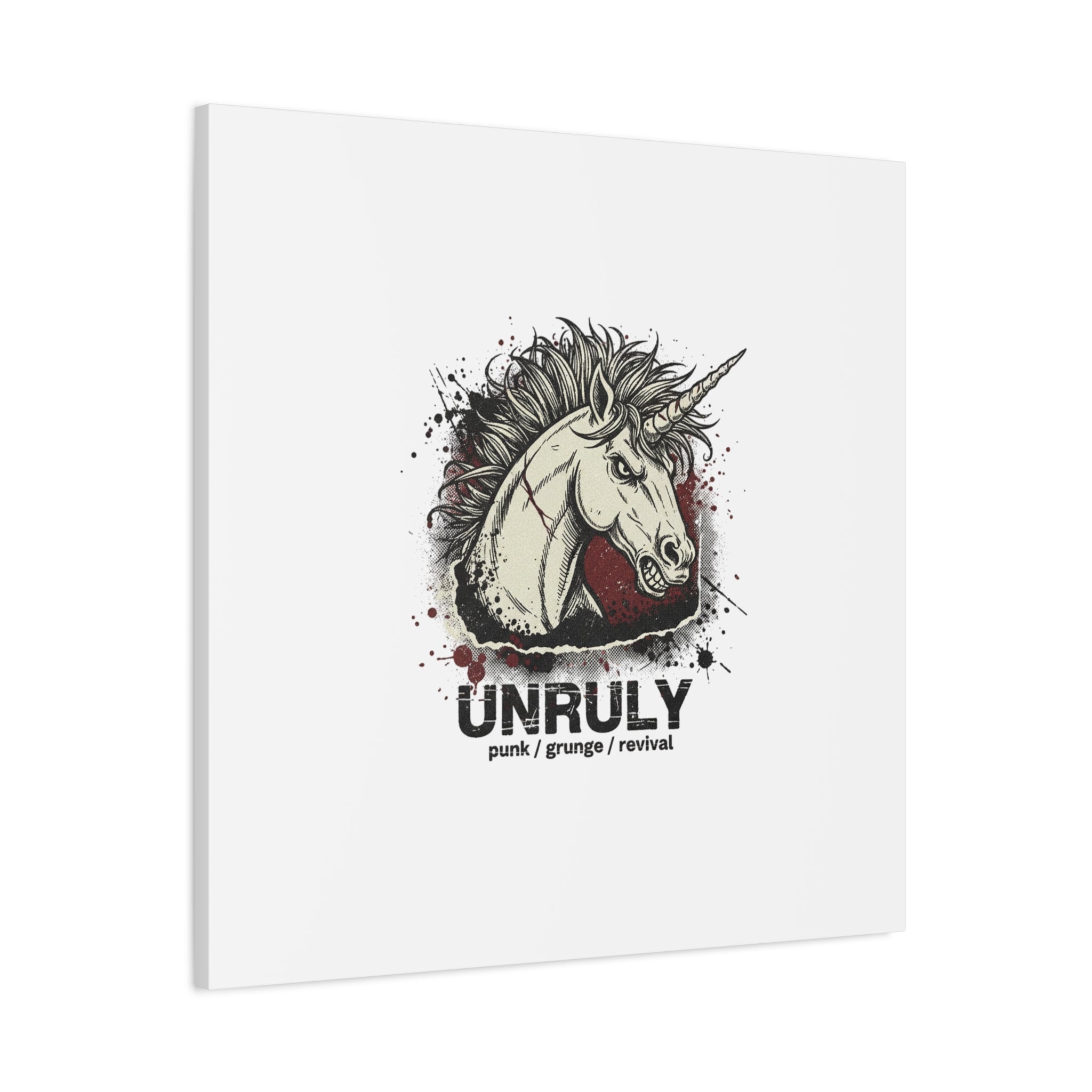 Unruly Punk Grunge Unicorn Canvas | Plaid Revival, 90s Rock Aesthetic