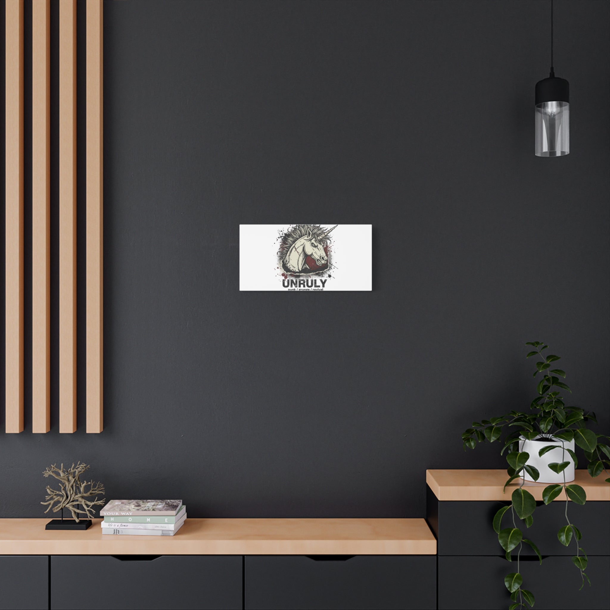 Unruly Punk Grunge Unicorn Canvas | Plaid Revival, 90s Rock Aesthetic