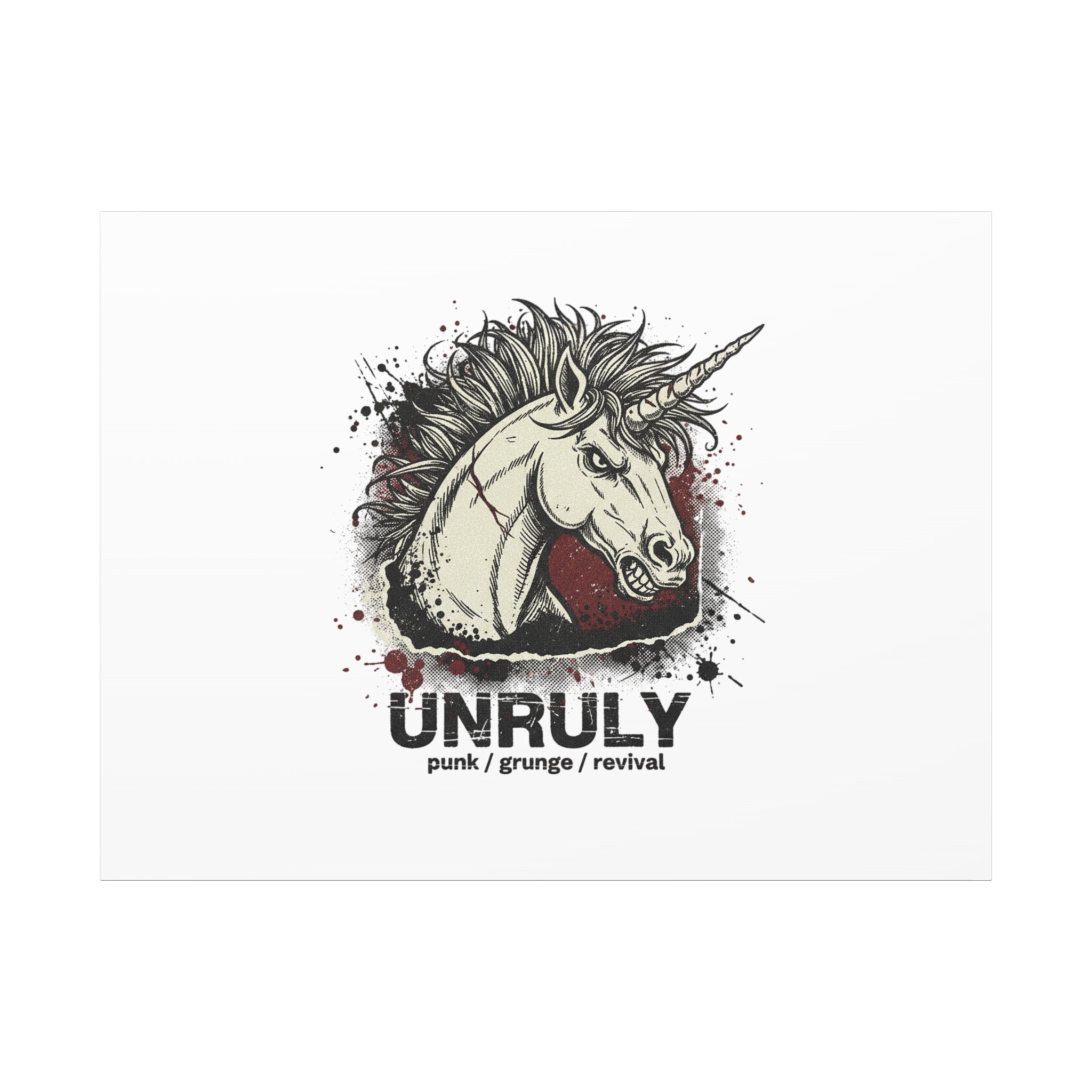 Unruly Punk Grunge Unicorn Canvas | Plaid Revival, 90s Rock Aesthetic