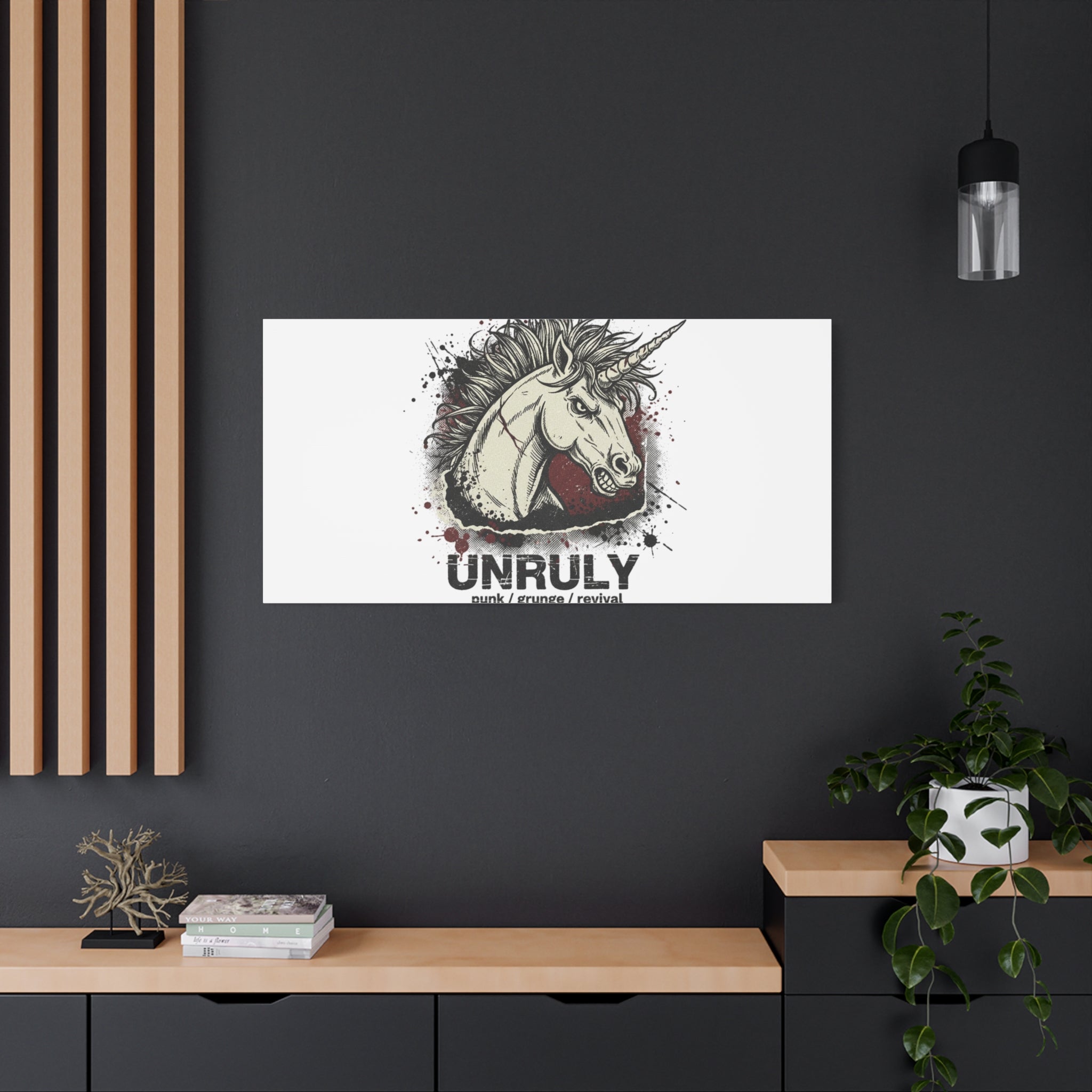 Unruly Punk Grunge Unicorn Canvas | Plaid Revival, 90s Rock Aesthetic