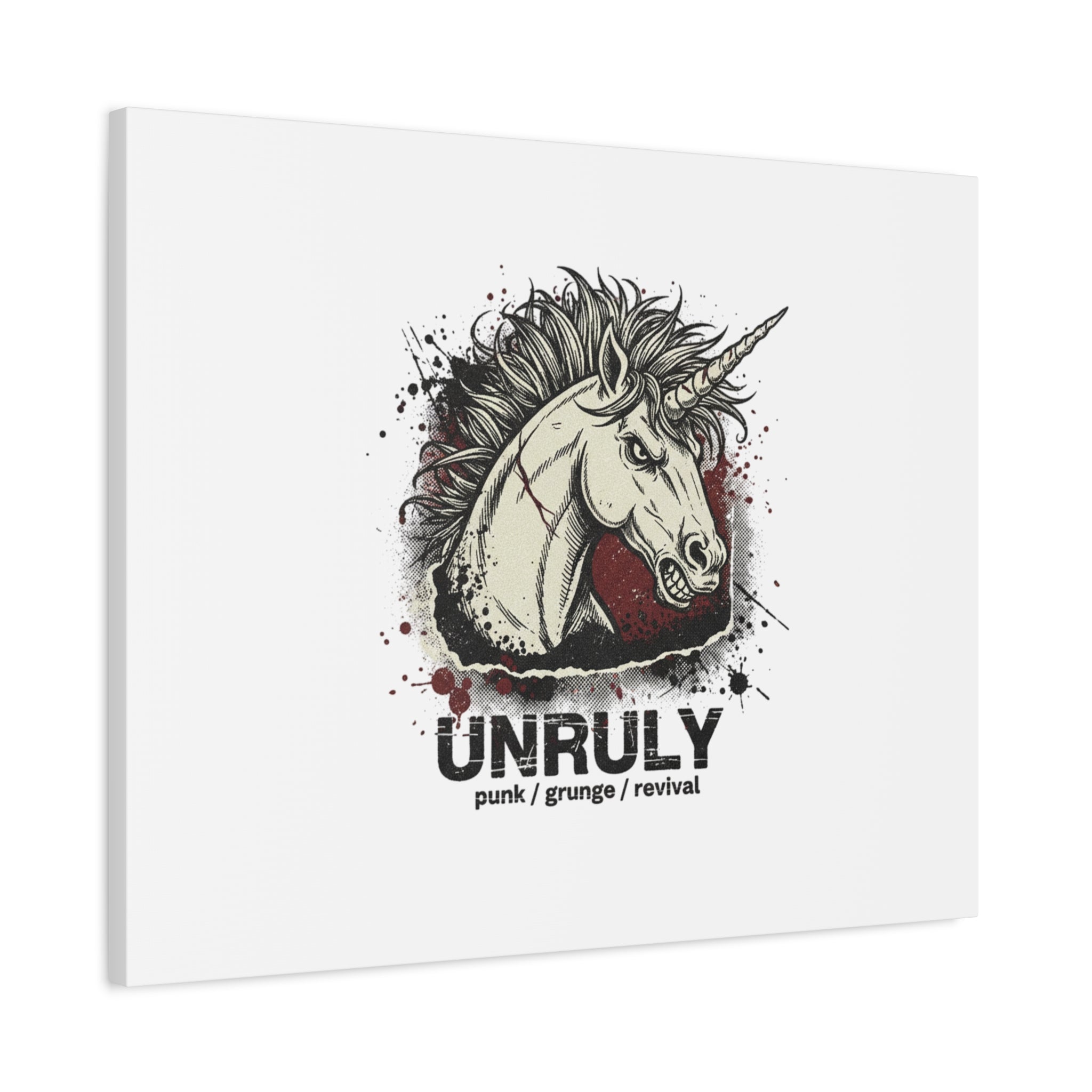 Unruly Punk Grunge Unicorn Canvas | Plaid Revival, 90s Rock Aesthetic