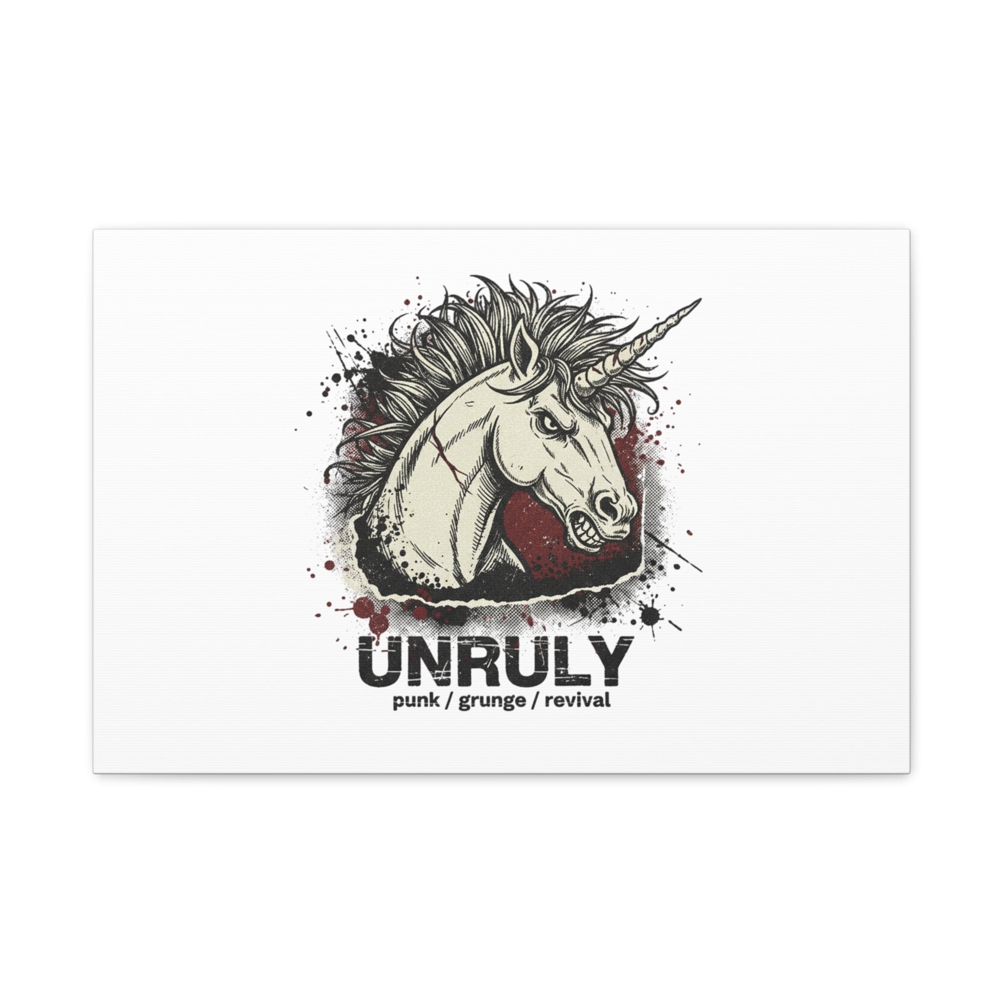 Unruly Punk Grunge Unicorn Canvas | Plaid Revival, 90s Rock Aesthetic