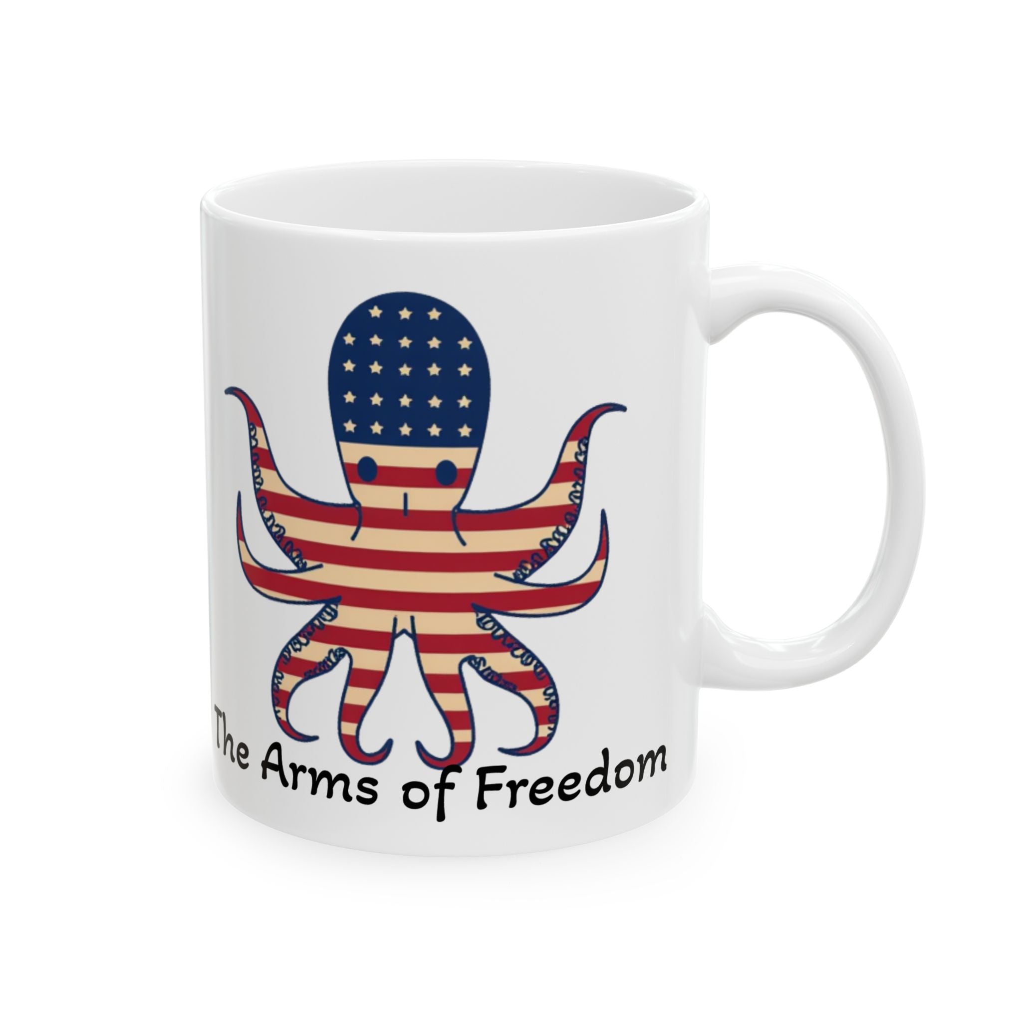 Patriotic Octopus Ceramic Mug – 'The Army of Freedom' 11oz & 15oz